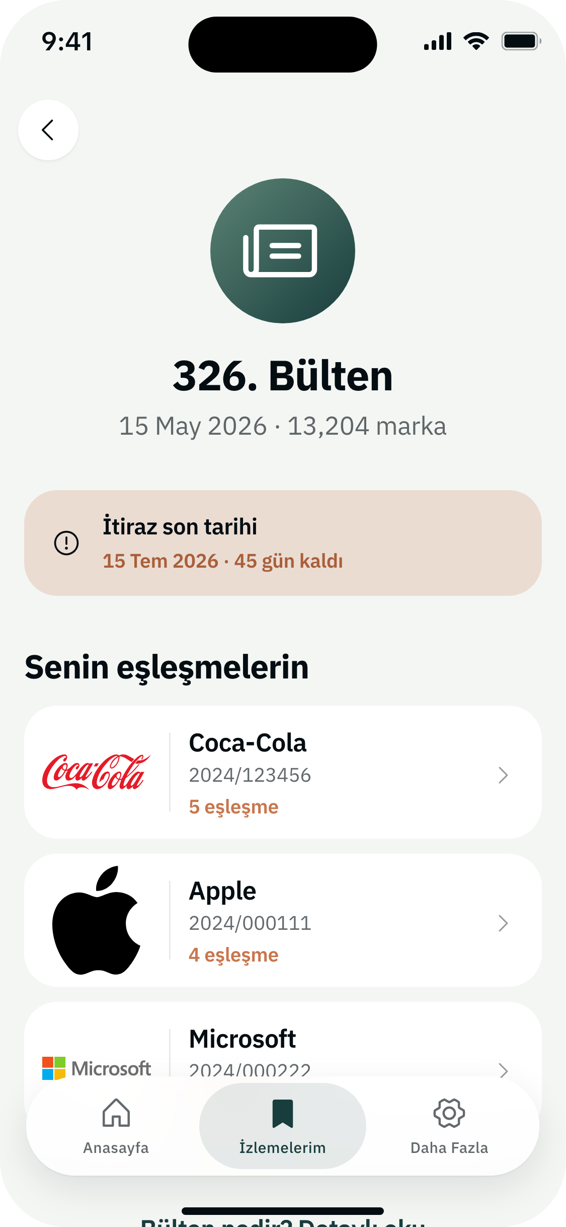 Bülten detayı ve itiraz süresi